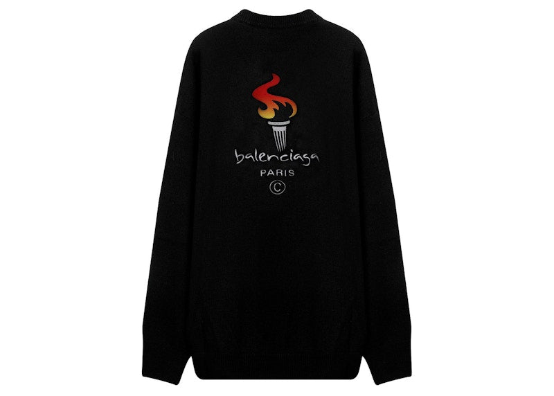 Balenciaga Paris Crewneck Sweater Black