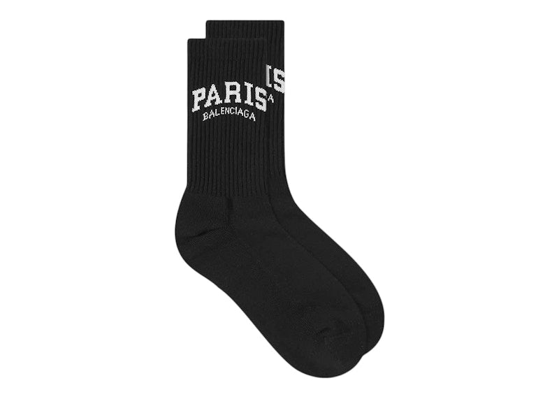 Balenciaga Paris Logo Socks Black/White