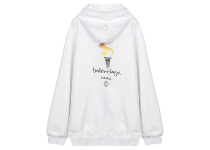 Balenciaga Paris Olympics Embroidery Hoodie White