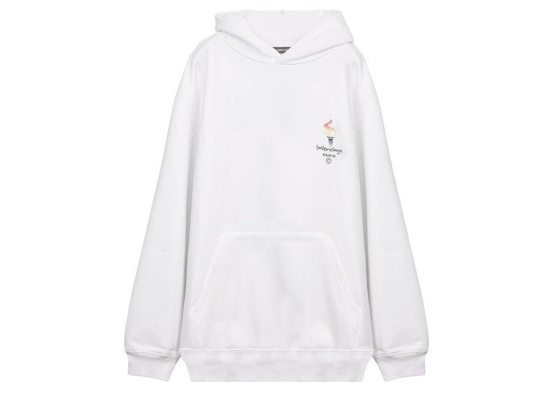 Balenciaga Paris Olympics Embroidery Hoodie White