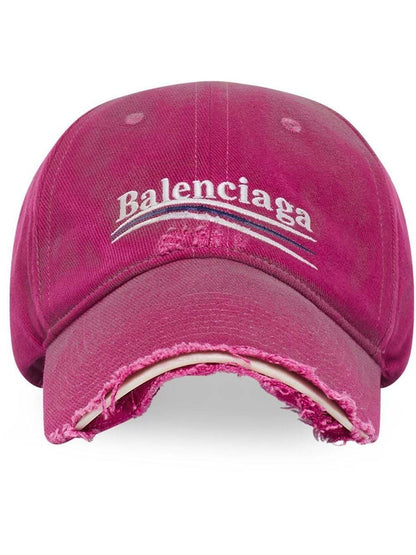 Balenciaga Political Campaign Distressed Cap Pink