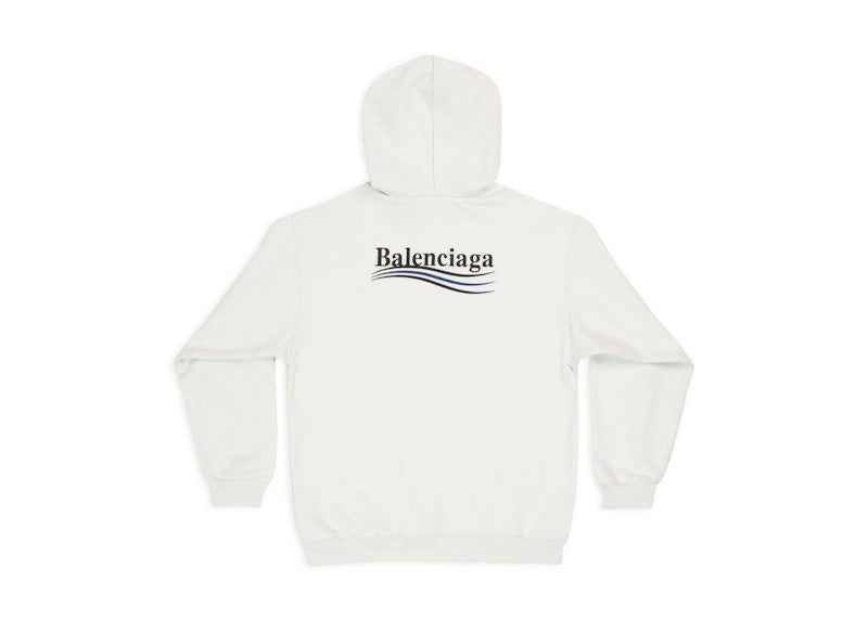 Balenciaga Political Campaign Hoodie White/Black/Blue