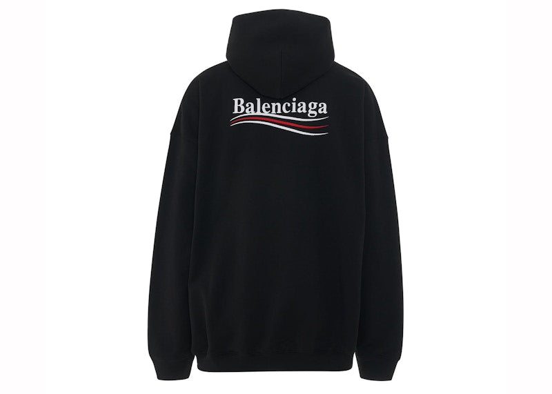 Balenciaga Political Campaign Large Fit Hoodie Black