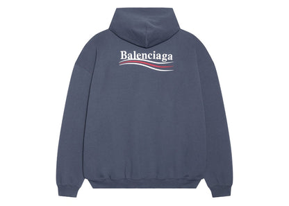 Balenciaga Political Campaign Large Fit Hoodie Dark Grey/White