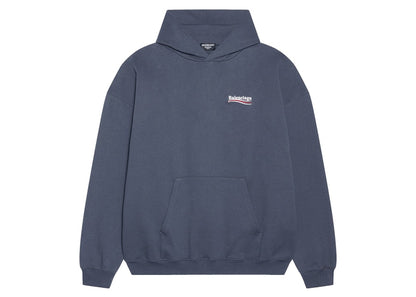 Balenciaga Political Campaign Large Fit Hoodie Dark Grey/White