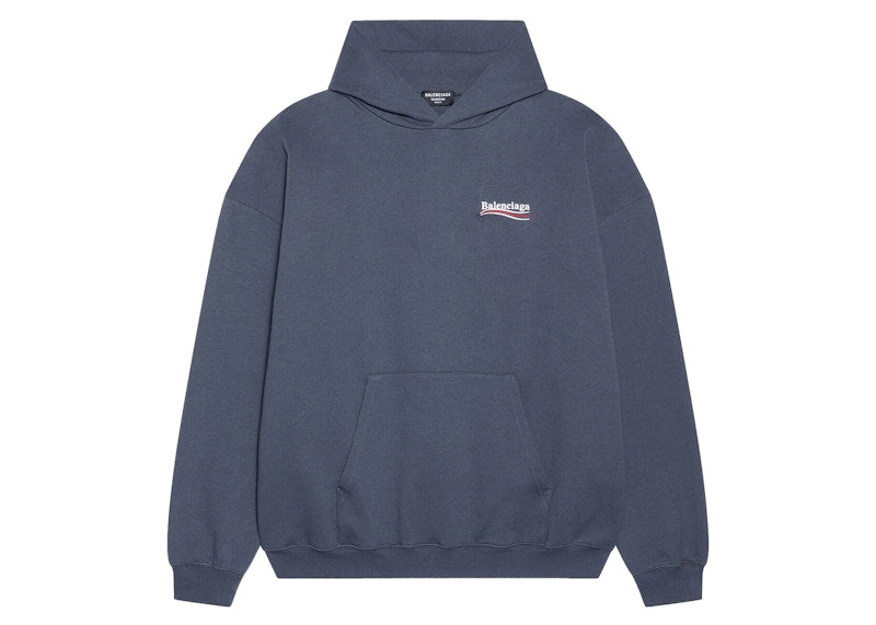 Balenciaga Political Campaign Large Fit Hoodie Dark Grey/White