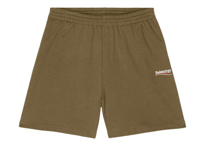 Balenciaga Political Campaign Large Fit Sweat Shorts Khaki/White/Red