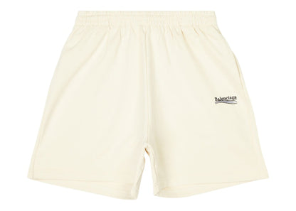 Balenciaga Political Campaign Large Fit Sweat Shorts Light Beige/Black/Blue