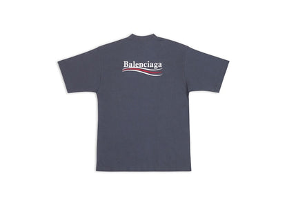 Balenciaga Political Campaign Large Fit T-Shirt Dark Grey/White