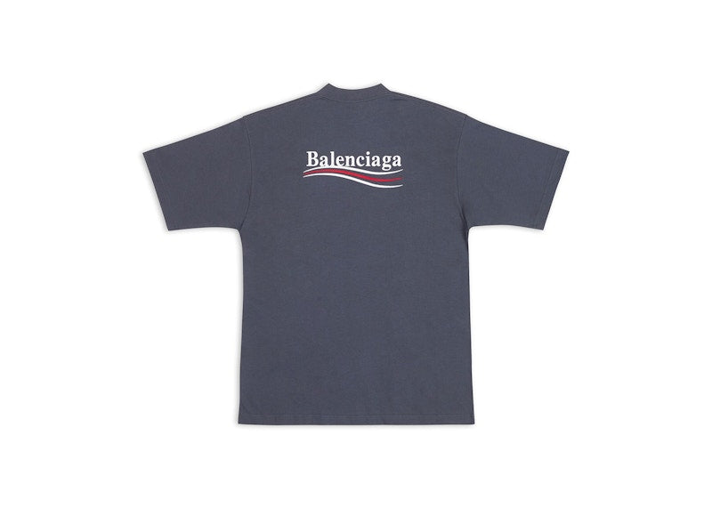 Balenciaga Political Campaign Large Fit T-Shirt Dark Grey/White