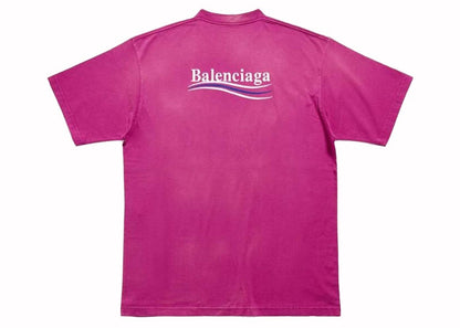 Balenciaga Political Campaign Large Fit T-shirt Fuchsia
