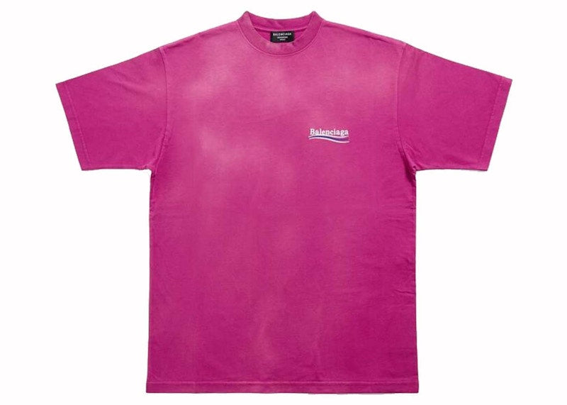 Balenciaga Political Campaign Large Fit T-shirt Fuchsia