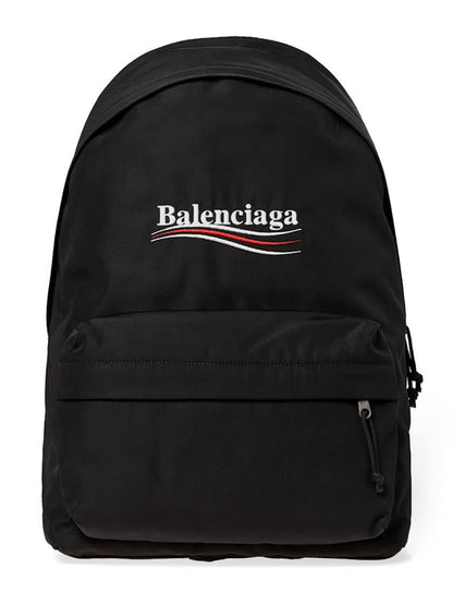 Balenciaga Political Campaign Logo Backpack Nylon Black