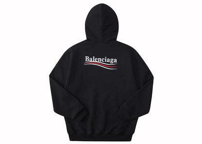Balenciaga Political Campaign Logo Popover Hoodie Black