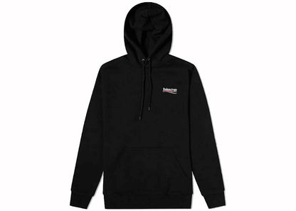 Balenciaga Political Campaign Logo Popover Hoodie Black
