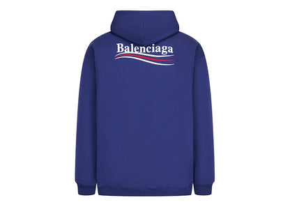 Balenciaga Political Campaign Medium Fit Hoodie Blue