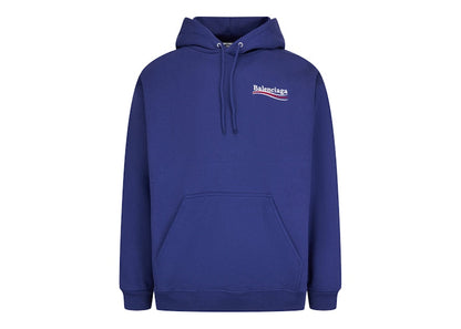 Balenciaga Political Campaign Medium Fit Hoodie Blue