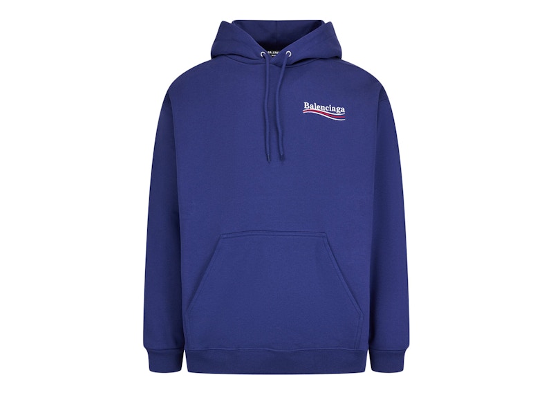 Balenciaga Political Campaign Medium Fit Hoodie Blue