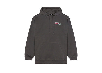 Balenciaga Political Campaign Medium Fit Hoodie Dark Grey/White