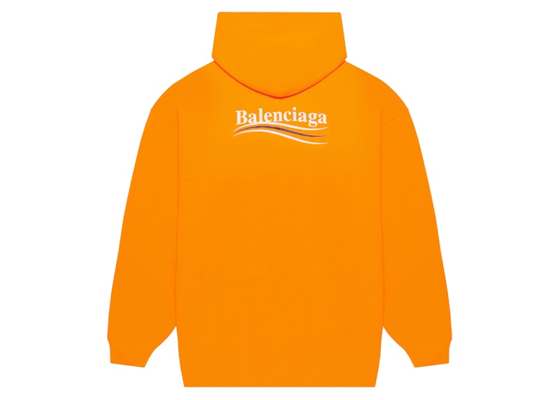 Balenciaga Political Campaign Medium Fit Hoodie Fluo Orange