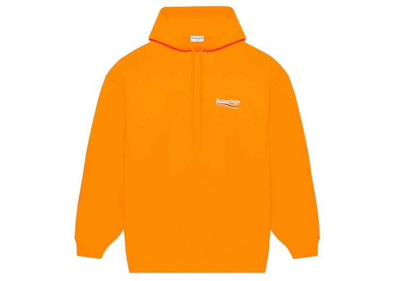 Balenciaga Political Campaign Medium Fit Hoodie Fluo Orange
