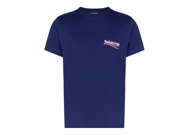 Balenciaga Political Campaign Medium Fit T-Shirt Pacific Blue/White