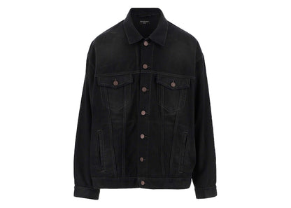Balenciaga Political Campaign Oversized Denim Jacket Black
