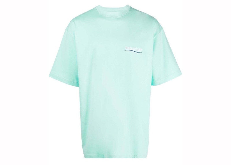 Balenciaga Political Campaign Oversized Logo-Print T-shirt Mint