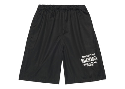 Balenciaga Property Baggy Shorts Black/White Logo
