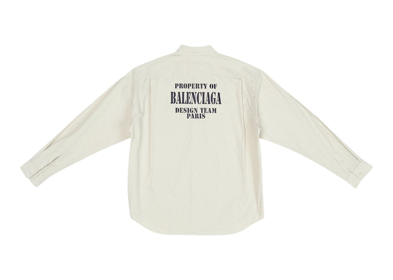 Balenciaga Property Large Fit Shirt Beige/Black