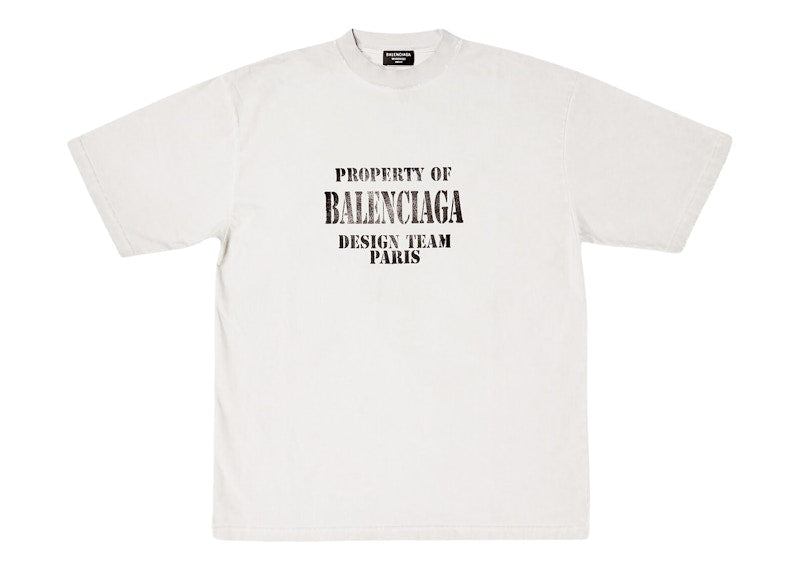 Balenciaga Property Large Fit Vintage T-shirt White/Black