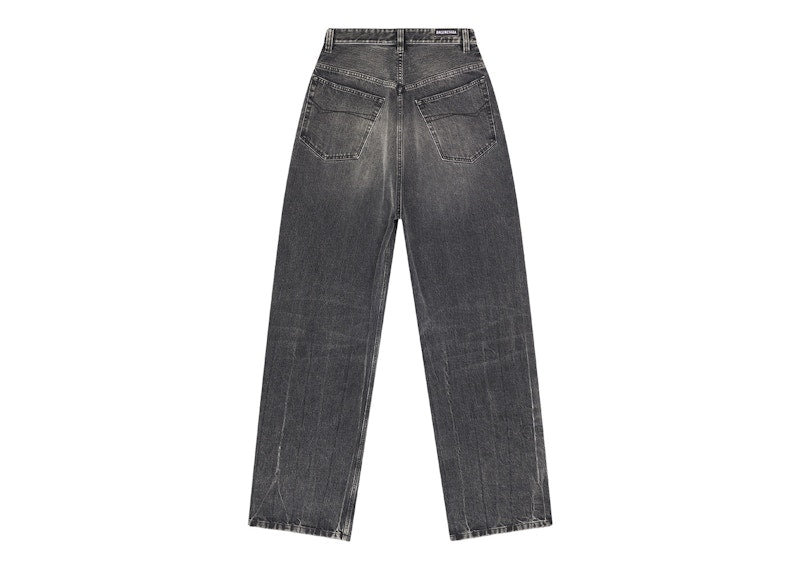 Balenciaga Pull-Up Japanese Denim Extra Large Pants Black/White