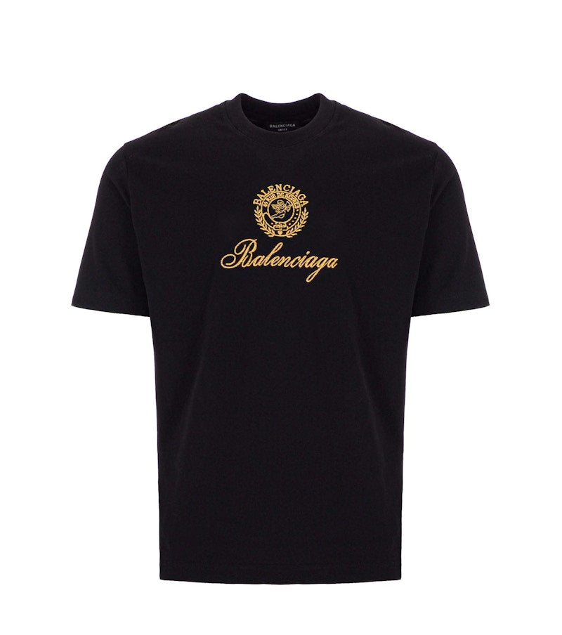 Balenciaga Qixi Crest Medium Fit T-Shirt Black