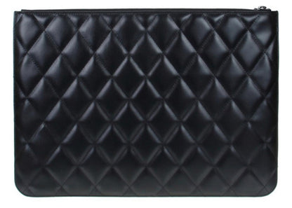 Balenciaga Quilted Clutch Bag Large Black