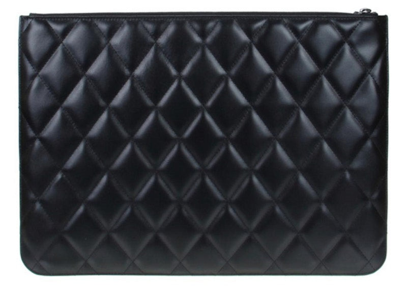 Balenciaga Quilted Clutch Bag Large Black