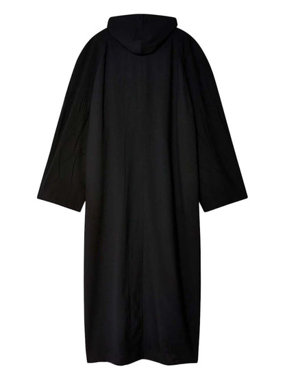 Balenciaga Raglan Hooded Coat Black