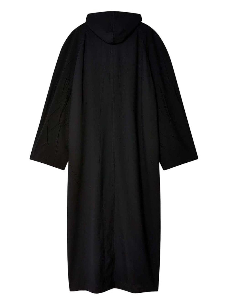 Balenciaga Raglan Hooded Coat Black