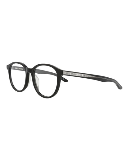Balenciaga Round-Frame Acetate Optical Frames Black Black Transparent (BB0042OA-30006652-001)