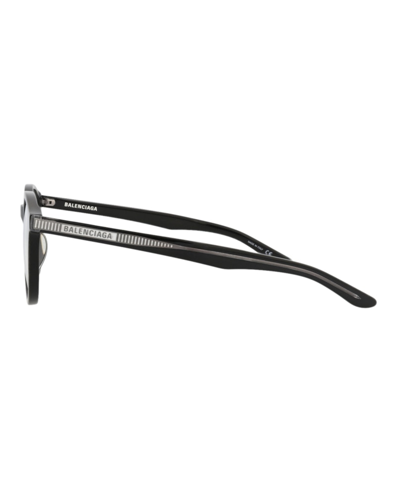 Balenciaga Round-Frame Acetate Optical Frames Black Black Transparent (BB0042OA-30006652-001)