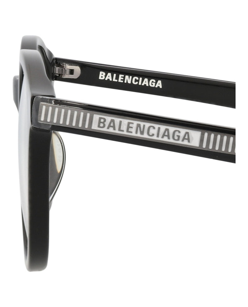 Balenciaga Round-Frame Acetate Optical Frames Black Black Transparent (BB0042OA-30006652-001)