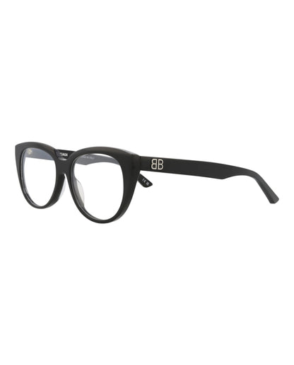 Balenciaga Round-Frame Acetate Optical Frames Black Black Transparent (BB0131O-30010040-001)