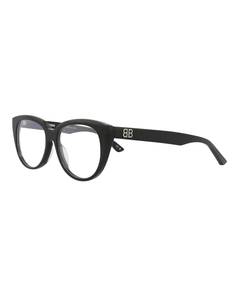 Balenciaga Round-Frame Acetate Optical Frames Black Black Transparent (BB0131O-30010040-001)