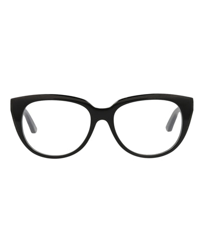 Balenciaga Round-Frame Acetate Optical Frames Black Black Transparent (BB0131O-30010040-001)