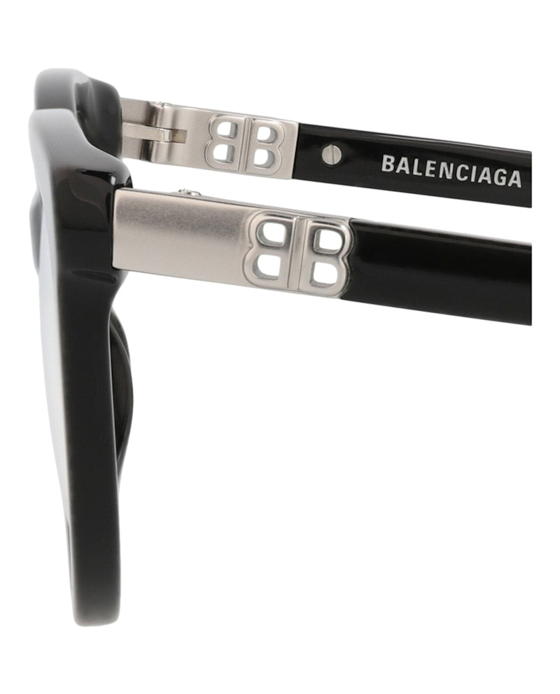 Balenciaga Round-Frame Acetate Optical Frames Black Black Transparent (BB0185O-30011863-001)