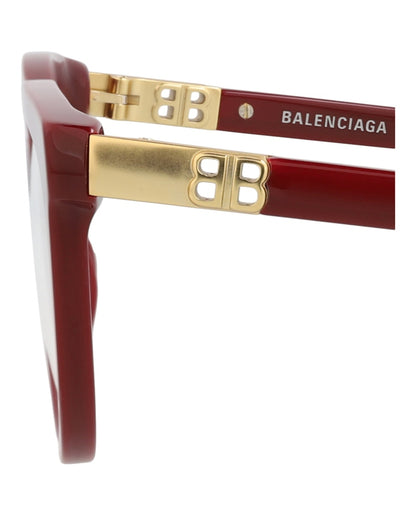 Balenciaga Round-Frame Acetate Optical Frames Burgundy Burgundy Transparent (BB0185O-30011863-003)