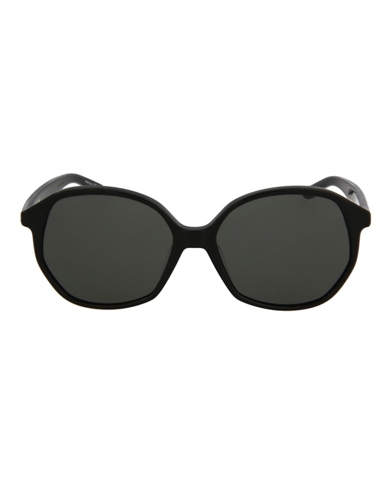 Balenciaga Round-Frame Acetate Sunglasses Black/Black/Grey (BB0005S-30006545-001)
