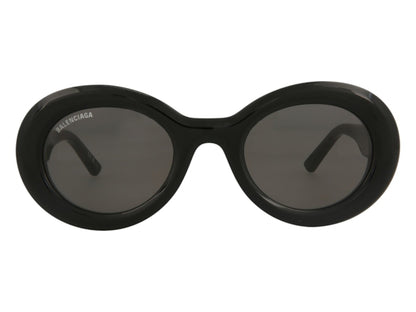 Balenciaga Round-Frame Acetate Sunglasses Black/Grey (BB0074S-30008394-001-00011)