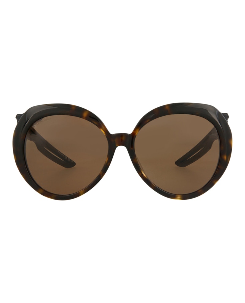 Balenciaga Round-Frame Acetate Sunglasses Havana/Black/Brown (BB0024SA-30007767-001)
