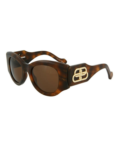 Balenciaga Round-Frame Acetate Sunglasses Havana/Havana/Brown (BB0070S-30008288-007)