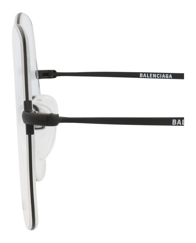 Balenciaga Round-Frame Metal Optical Frames Black Black Transparent (BB0014O-30006641-001)
